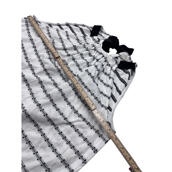Loft Womens Black & White Striped Sleeveless Halter Top With Bow Tie Neck - Picture 8 of 8